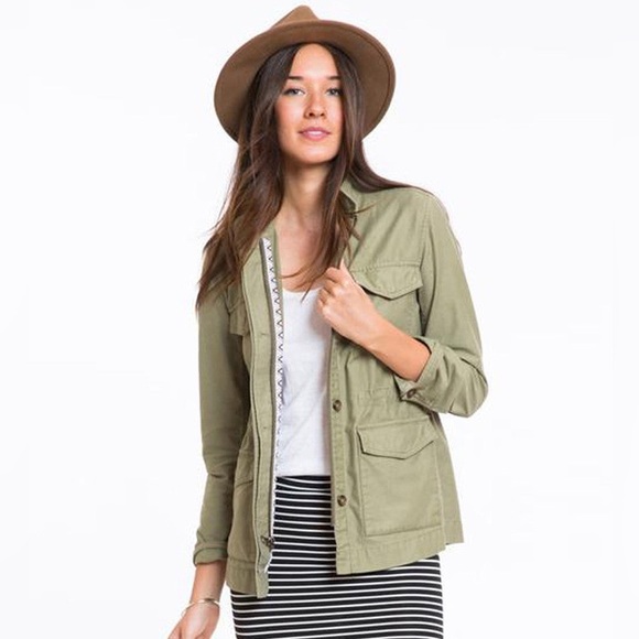 Marine Layer Harriet Green Utility Jacket Women’s Medium Cotton Drawstring Zip - Picture 11 of 11